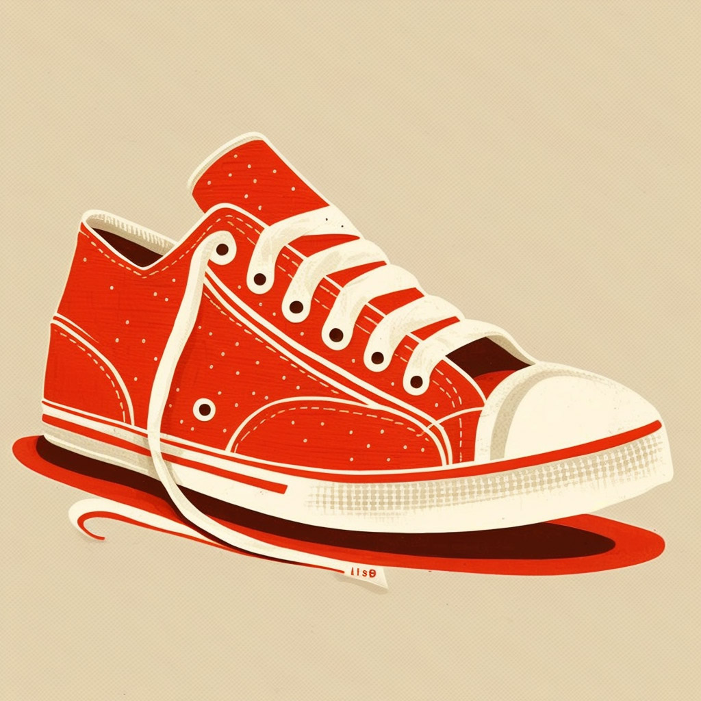Illustration of red tennis shoes