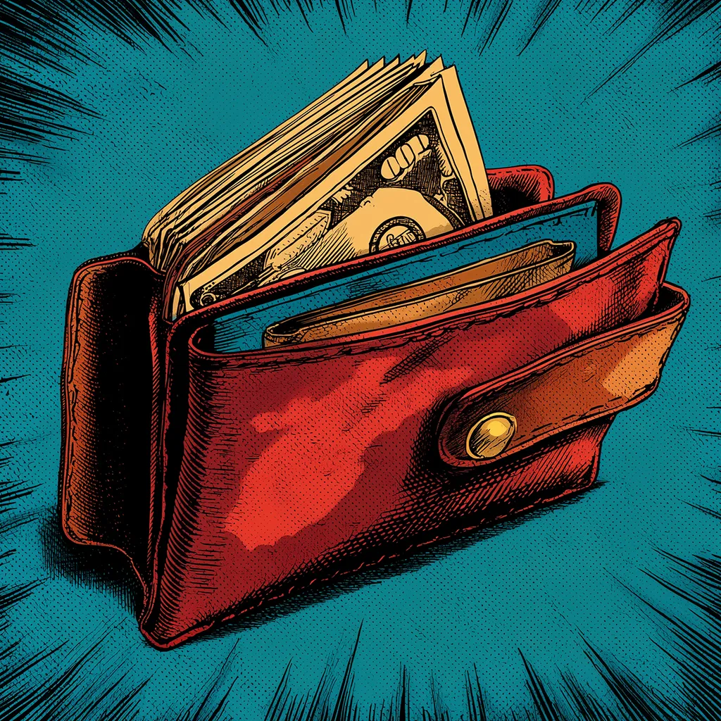 A stuffed wallet